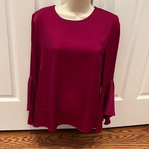 Beautiful Milly silk blend top in magenta.